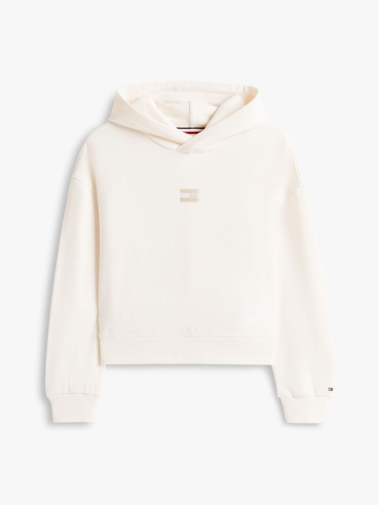White Tonal Flag Hoody  Girls