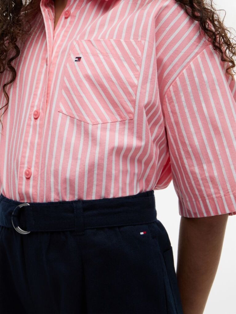 Blue Belted Wide Leg Linen Blend Trousers  Girls