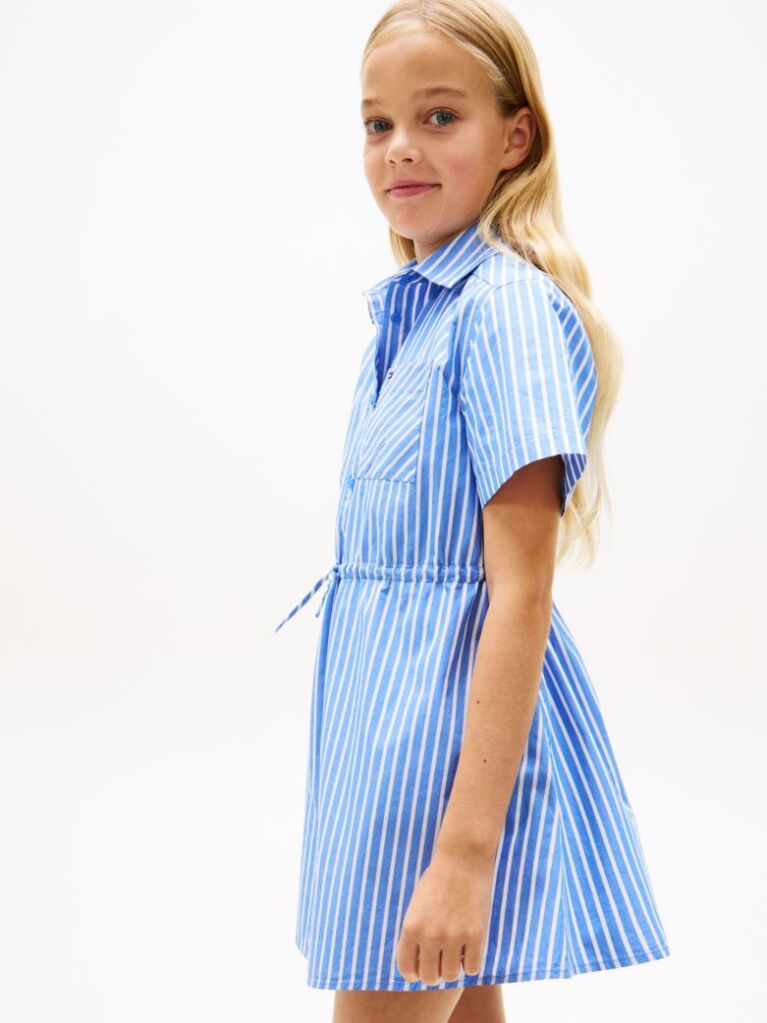 Multi Stripe Poplin Shirt Dress  Girls