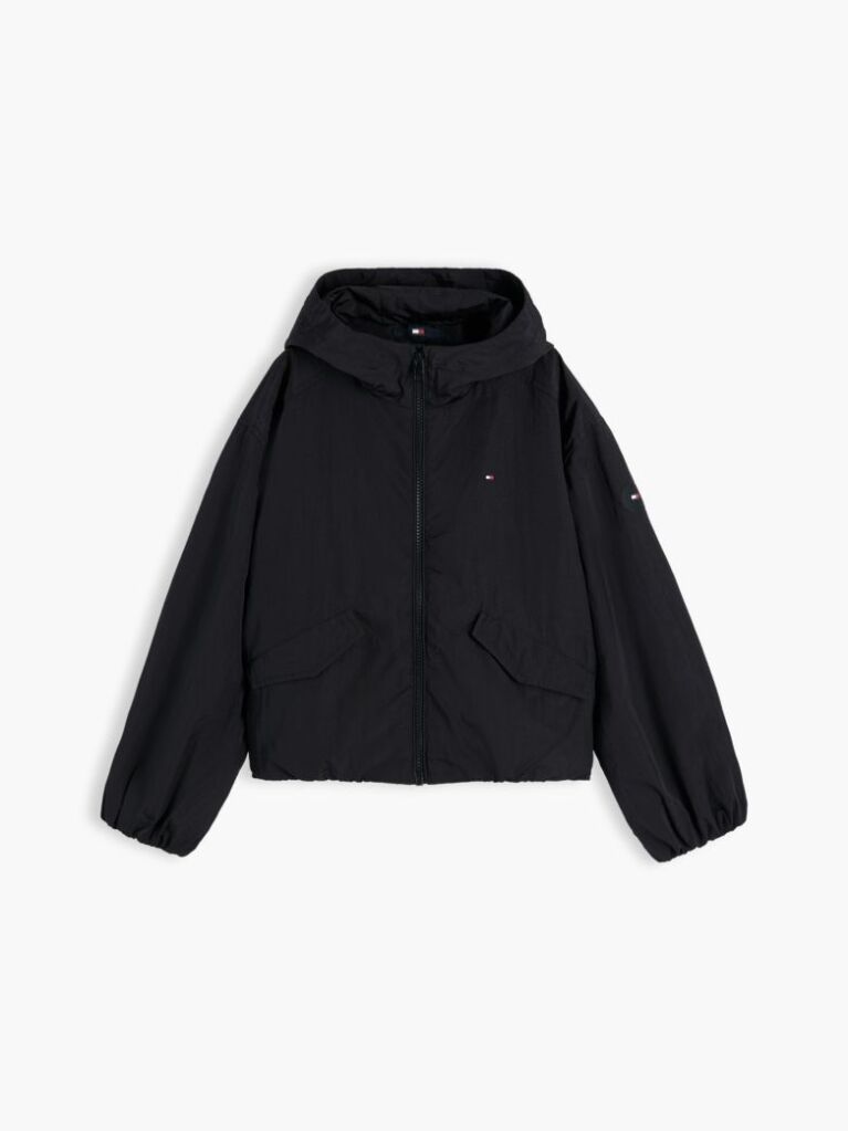 Black Hooded Flag Jacket  Girls