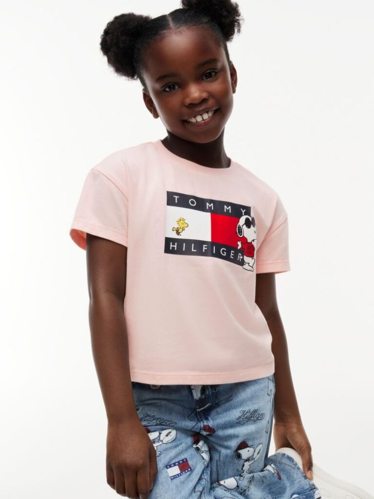 Pink Peanuts® Flag Graphic Relaxed T-Shirt  Girls