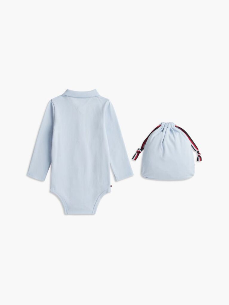 Blue Essential Pique Polo Bodysuit Gift Set  Newborn