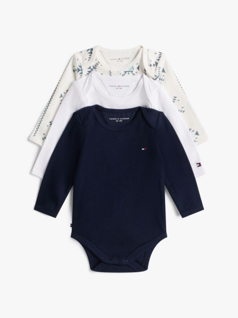 Multi 3-Pack Print Jersey Long Sleeve Bodysuits  Newborn