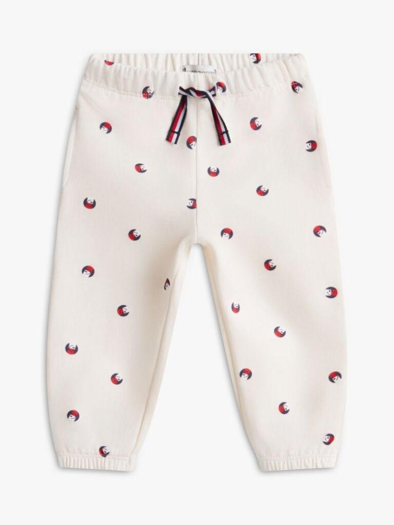 Beige Print Drawstring Joggers  Newborn