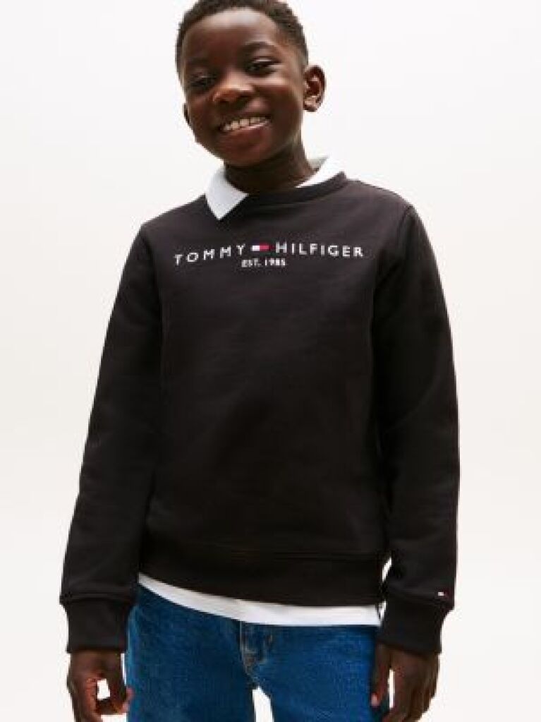 Black Essential Logo Sweatshirt  Kids Unisex
