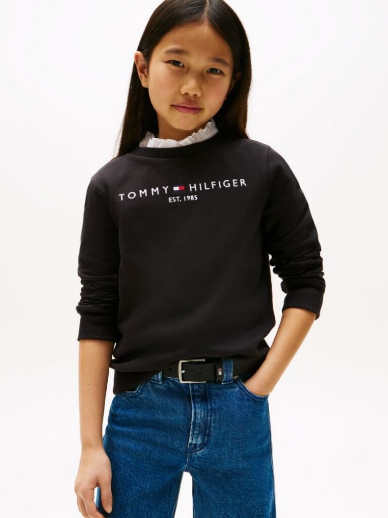 Black Essential Logo Sweatshirt  Kids Unisex