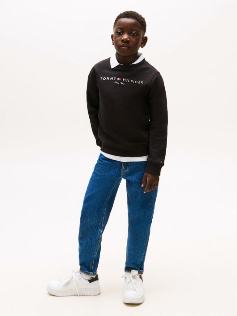 Black Essential Logo Sweatshirt  Kids Unisex