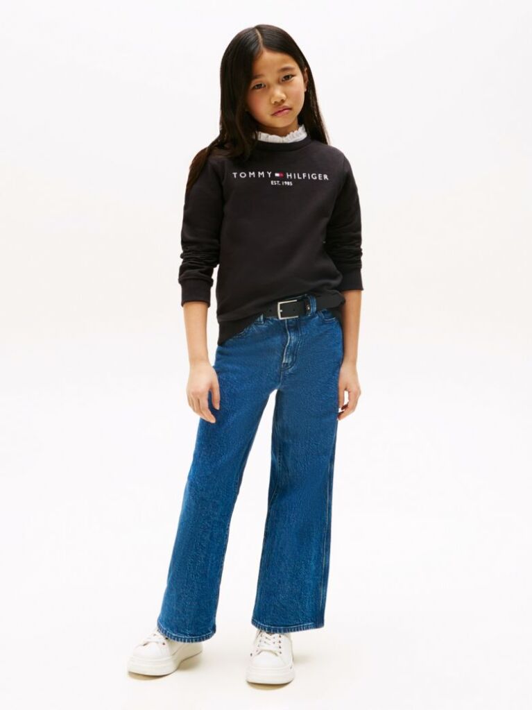 Black Essential Logo Sweatshirt  Kids Unisex