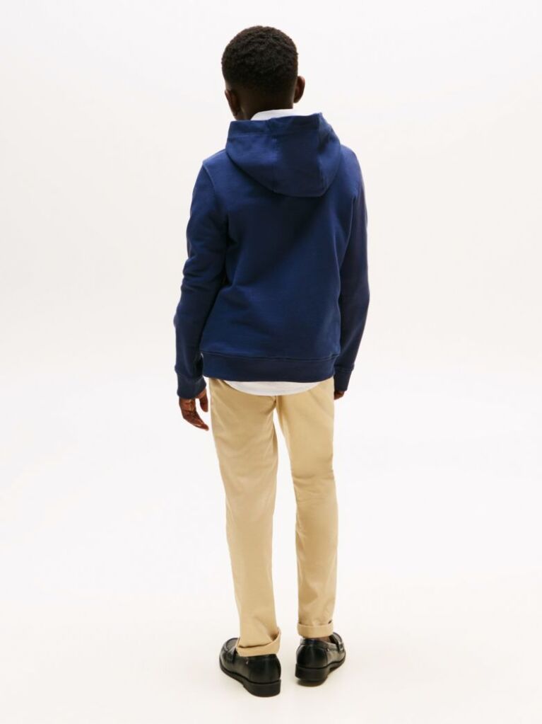 Blue Essential Logo Organic Cotton Hoody  Kids Unisex