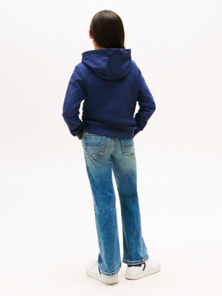 Blue Essential Logo Organic Cotton Hoody  Kids Unisex