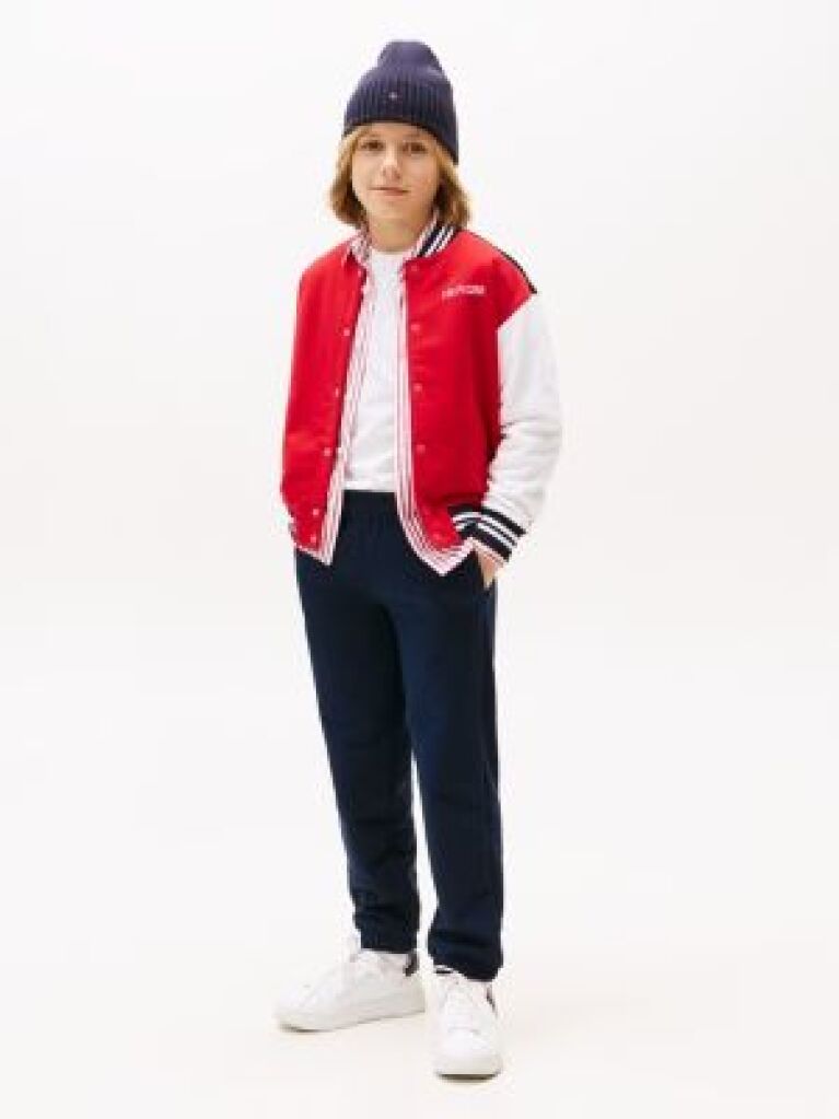 Blue Flag Embroidery Cuffed Joggers  Kids Unisex