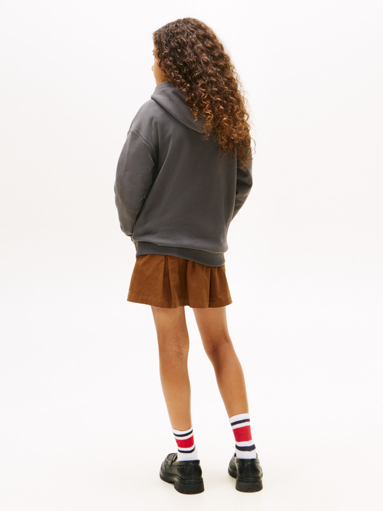 Γκρι Fleece Hoody Με Λογότυπο Σε Κανονική Γραμμή  Παιδί Unisex