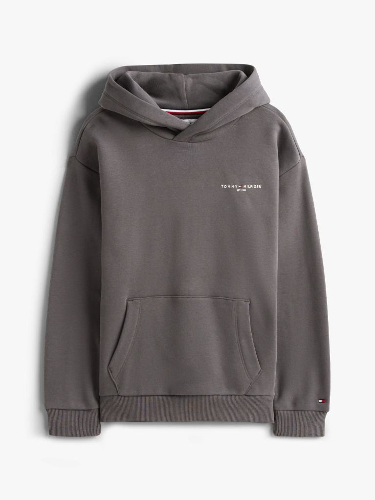 Γκρι Fleece Hoody Με Λογότυπο Σε Κανονική Γραμμή  Παιδί Unisex