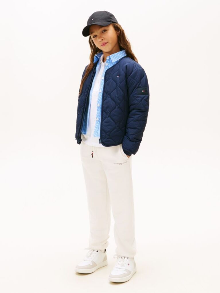 White Brushed Fleece Regular Joggers  Kids Unisex
