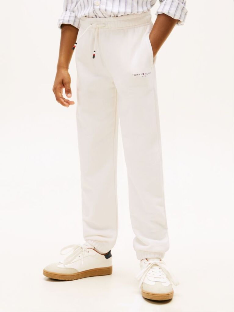 White Brushed Fleece Regular Joggers  Kids Unisex