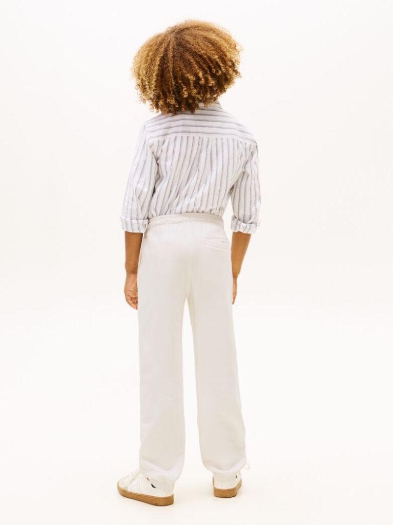 White Brushed Fleece Regular Joggers  Kids Unisex