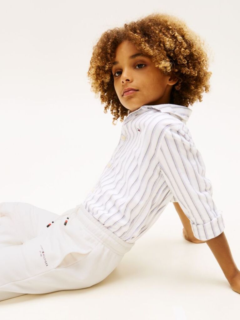 White Brushed Fleece Regular Joggers  Kids Unisex