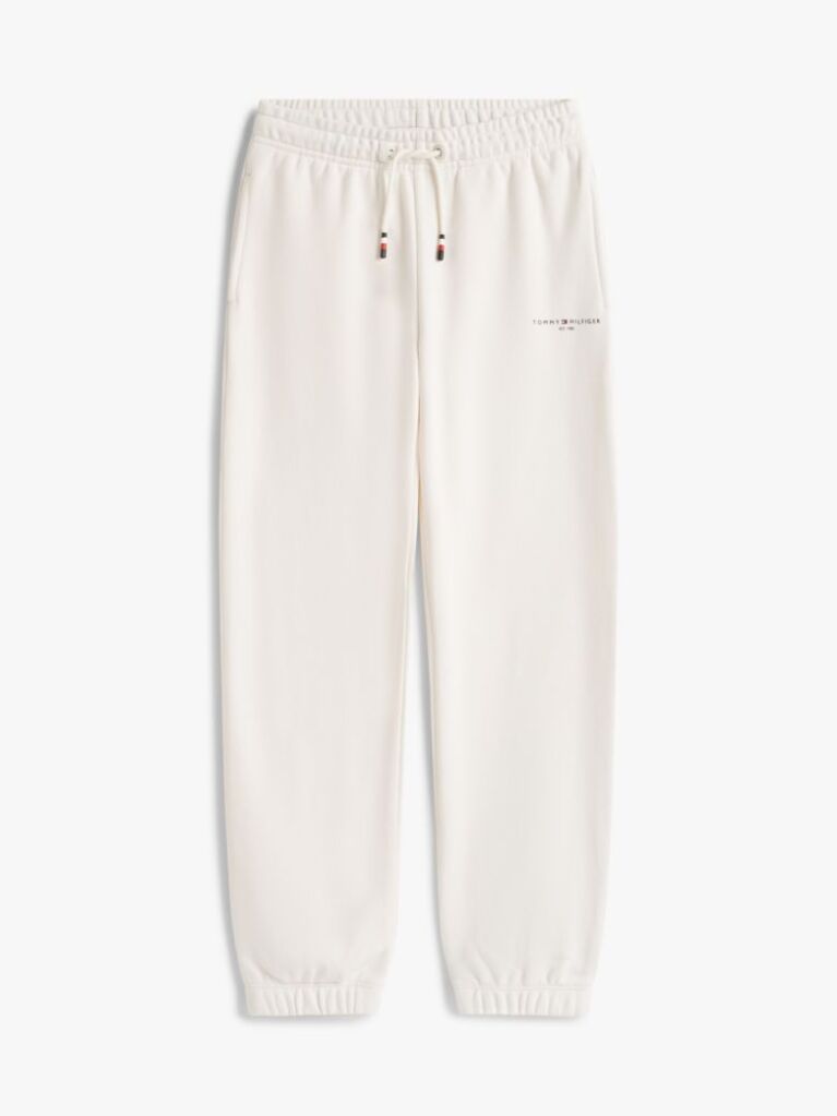 White Brushed Fleece Regular Joggers  Kids Unisex