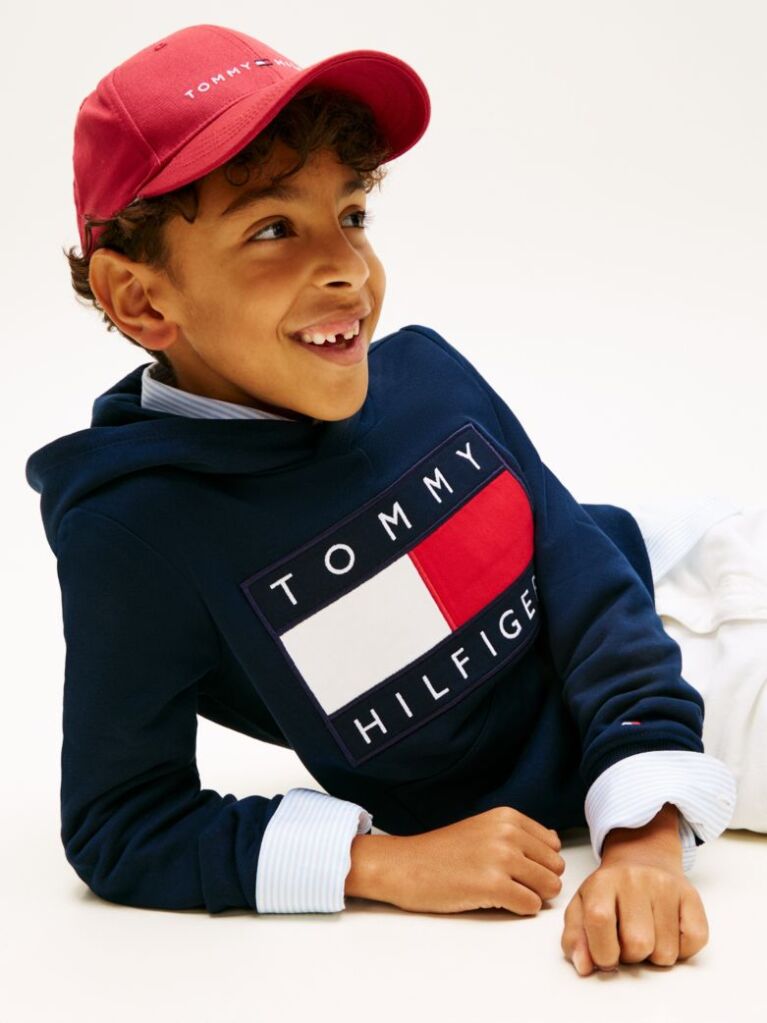 Blue Heritage Flag Badge Terry Hoody  Kids Unisex