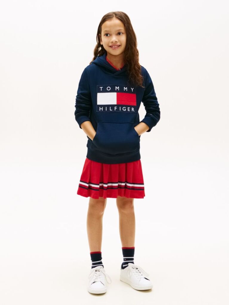 Blue Heritage Flag Badge Terry Hoody  Kids Unisex
