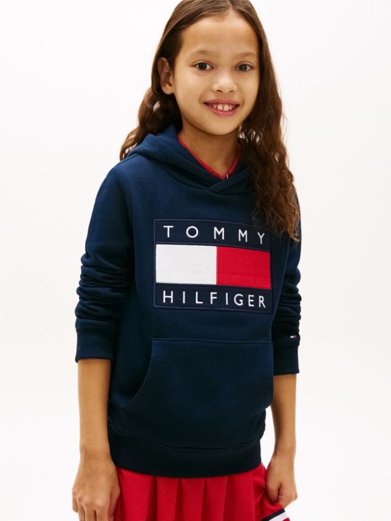 Blue Heritage Flag Badge Terry Hoody  Kids Unisex