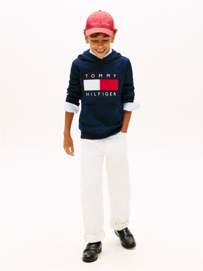Blue Heritage Flag Badge Terry Hoody  Kids Unisex