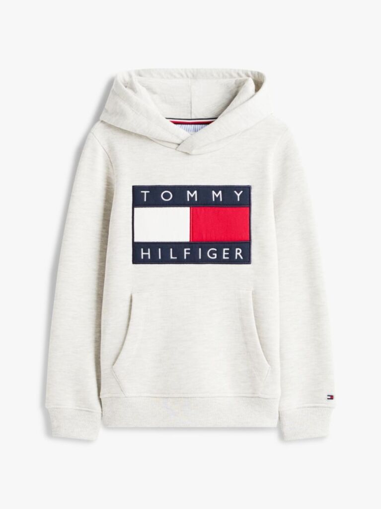 Grey Heritage Flag Badge Terry Hoody  Kids Unisex
