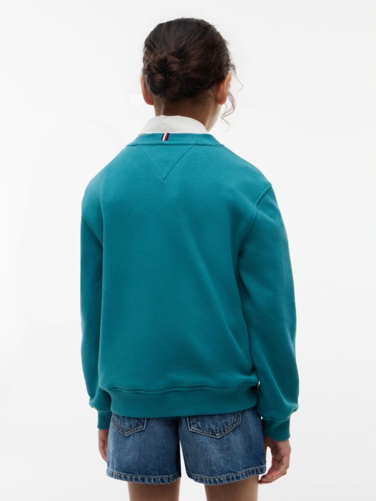 Blue Heritage Flag Logo Crew Neck Jumper  Kids Unisex