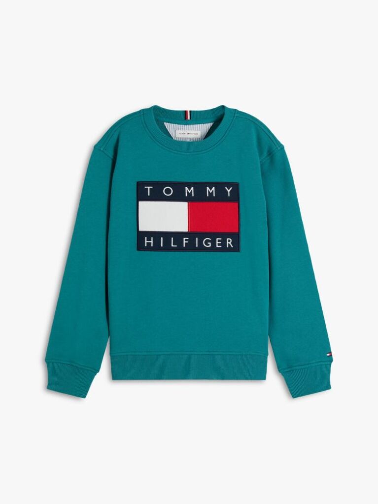 Blue Heritage Flag Logo Crew Neck Jumper  Kids Unisex