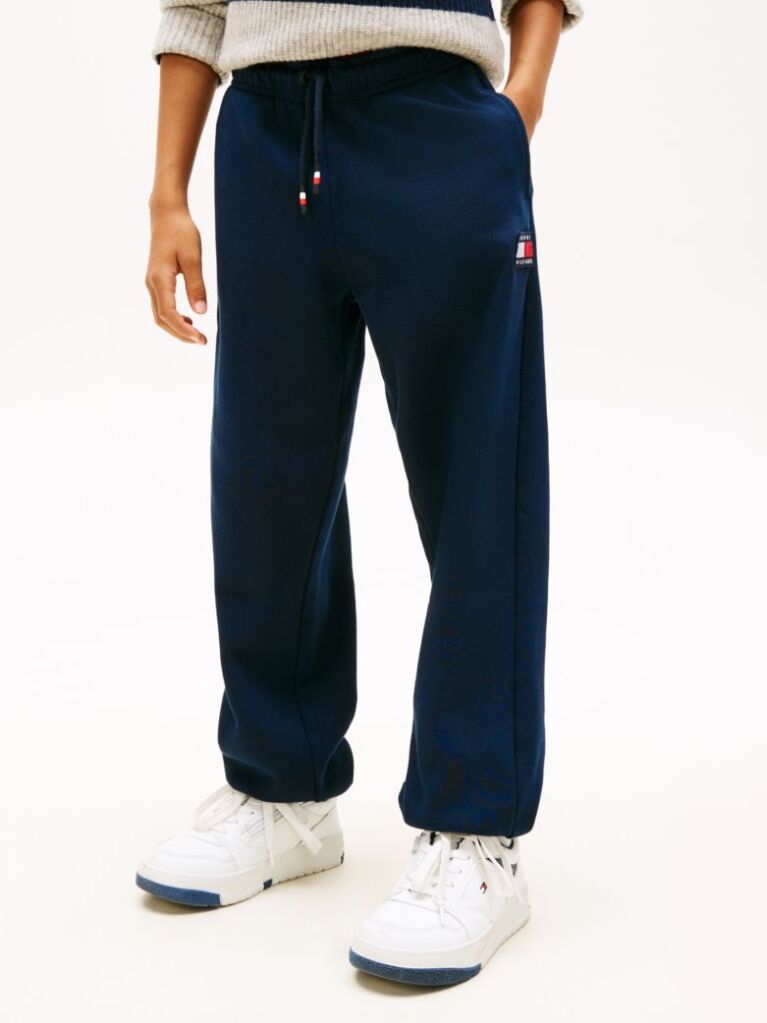 Blue Heritage Flag Logo Cuffed Drawstring Joggers  Kids Unisex