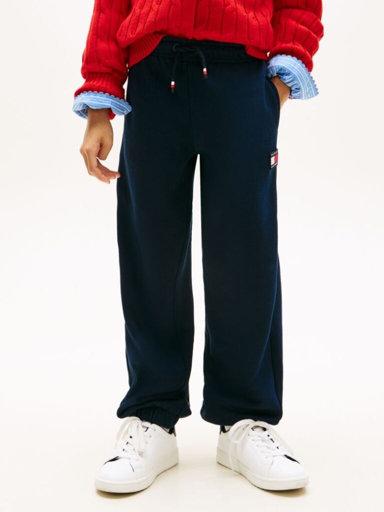 Blue Heritage Flag Logo Cuffed Drawstring Joggers  Kids Unisex