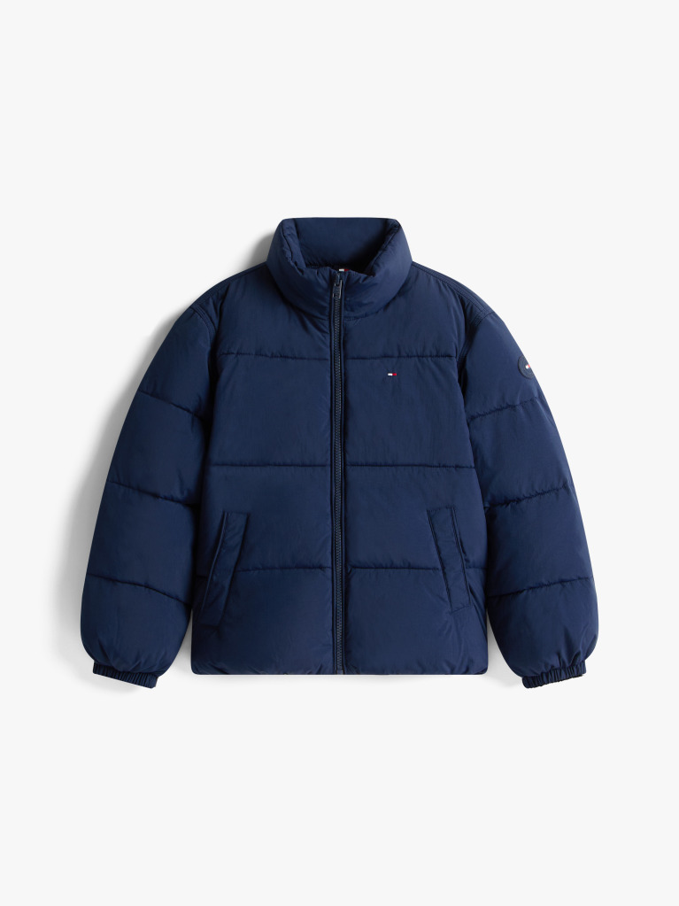 Blue Back Flag Logo Puffer Jacket  Kids Unisex