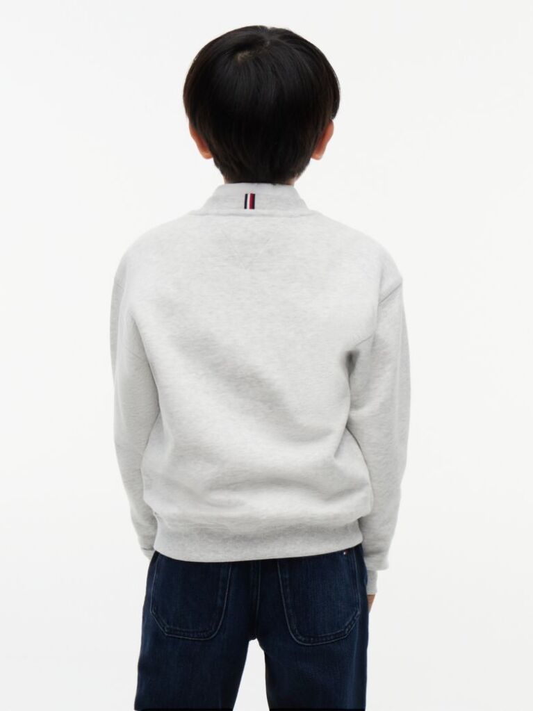 Grey Peanuts® Flag Graphic Embroidery Jumper  Kids Unisex
