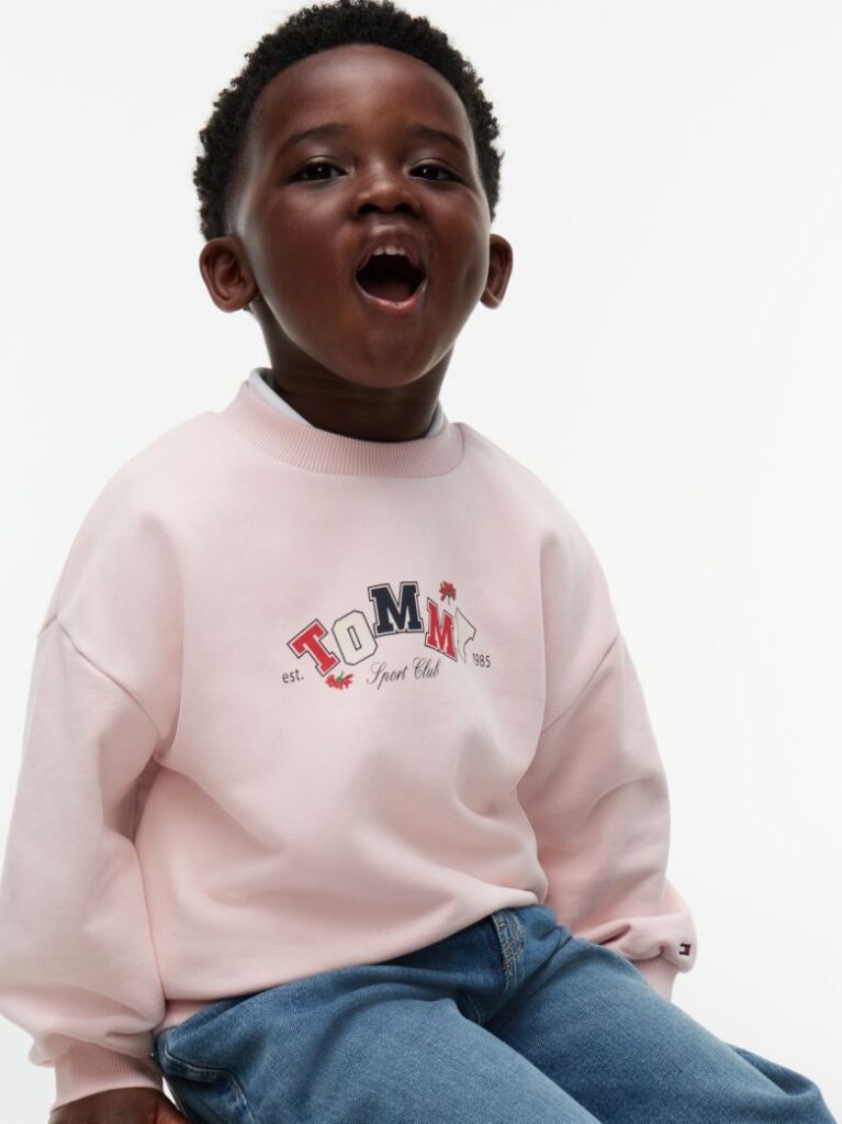Pink Terry Crew Neck Sweatshirt  Kids Unisex