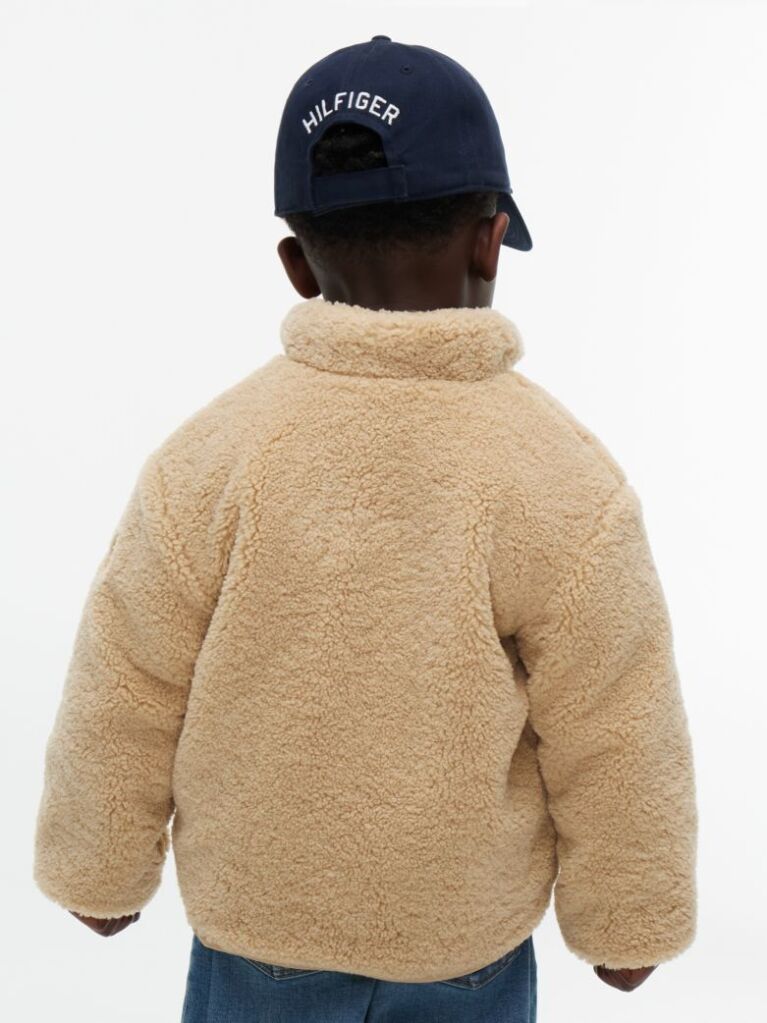 Μπεζ Teddy Τζάκετ Με Varsity Λογότυπο  Παιδί Unisex