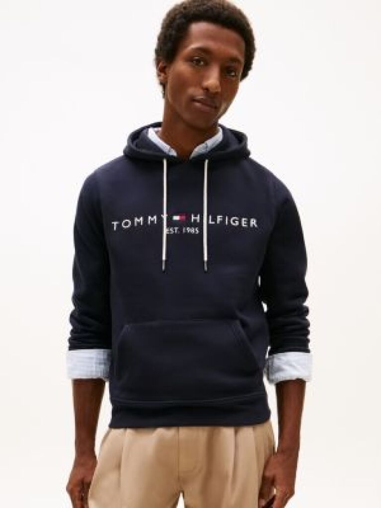 Μπλε Fleece Hoody Με Λογότυπο  Άνδρες