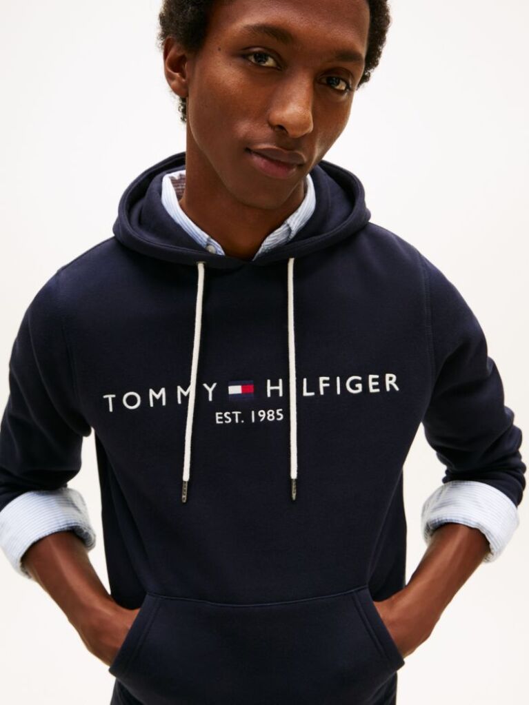 Μπλε Fleece Hoody Με Λογότυπο  Άνδρες