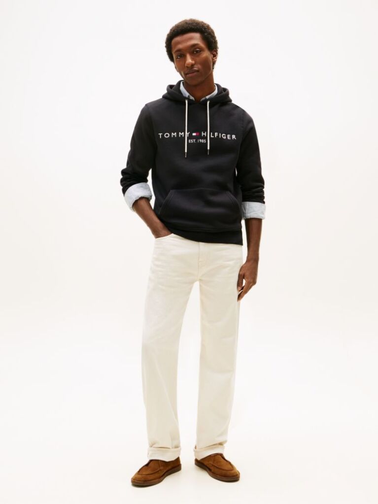 Μαύρο Fleece Hoody Με Λογότυπο  Άνδρες