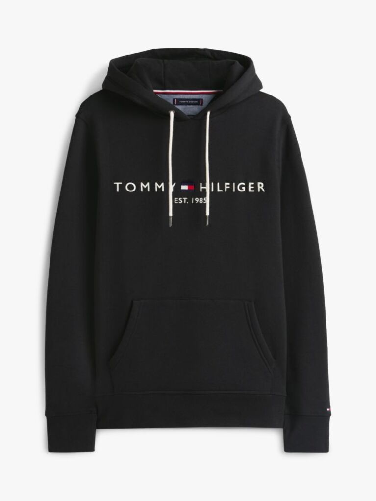 Μαύρο Fleece Hoody Με Λογότυπο  Άνδρες
