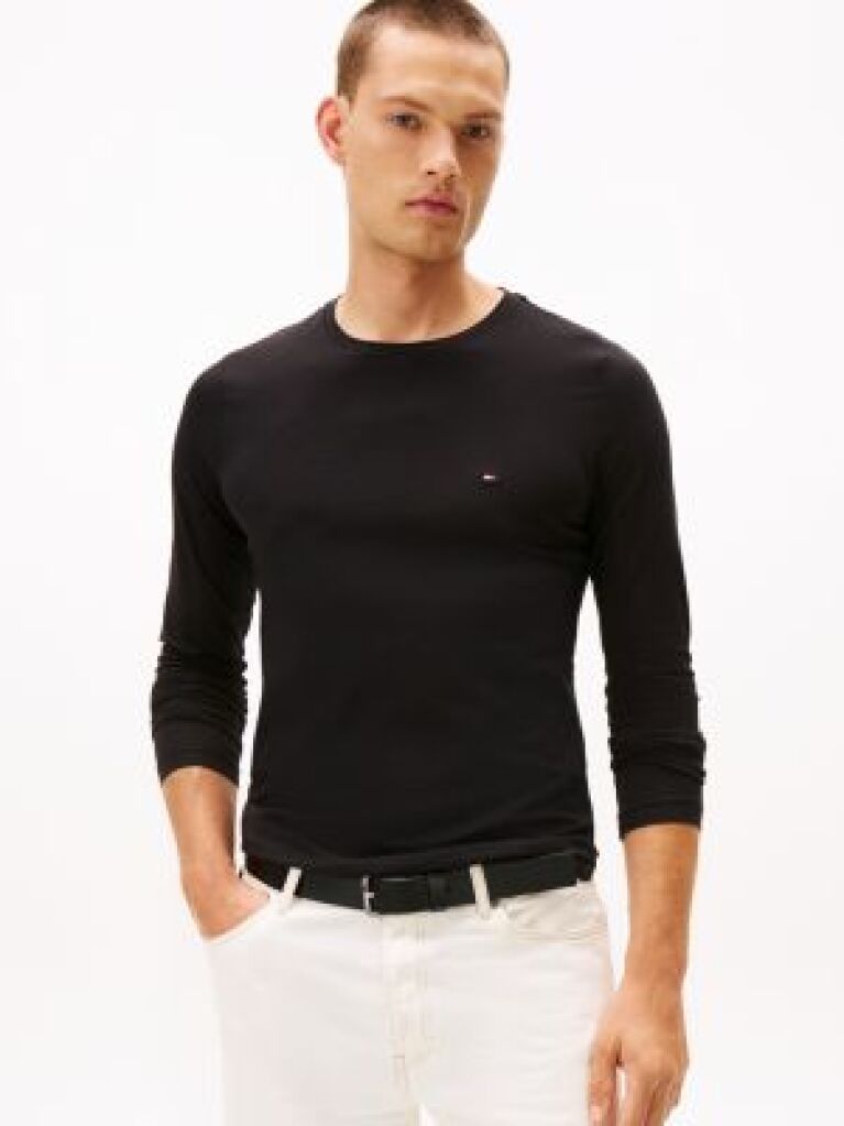 Black Extra Slim Fit Long Sleeve T-Shirt  Men