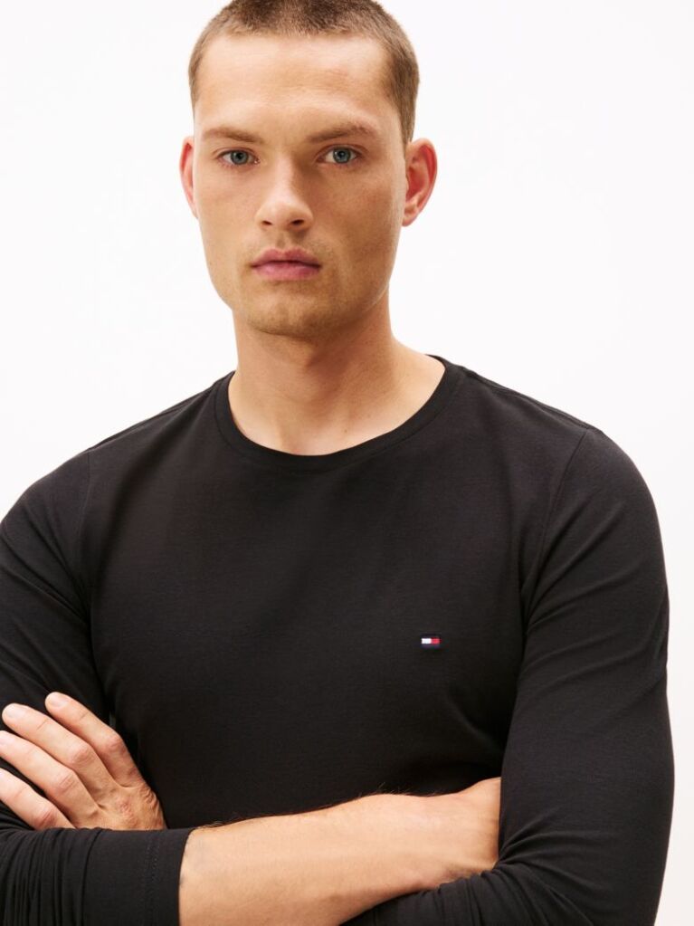 Black Extra Slim Fit Long Sleeve T-Shirt  Men