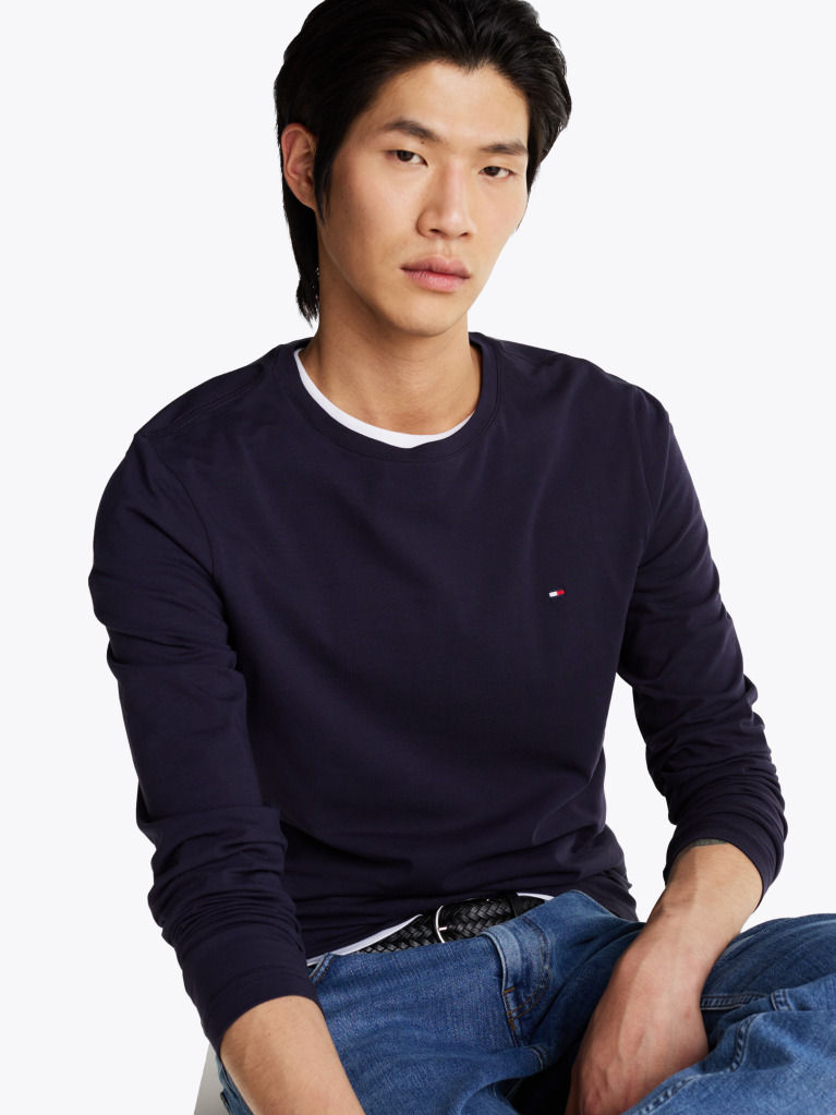 Blue Extra Slim Fit Long Sleeve T-Shirt  Men