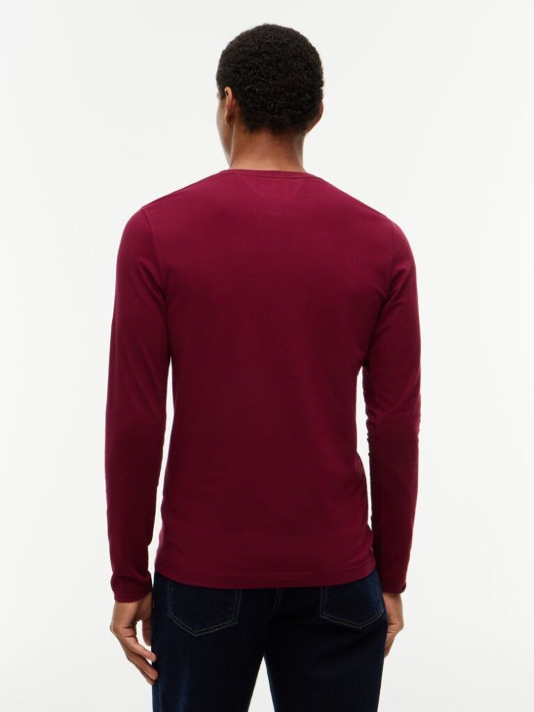 Κόκκινο Μακρυμανικο T-Shirt Σε Slim Ελαστικη Γραμμη  Άνδρες