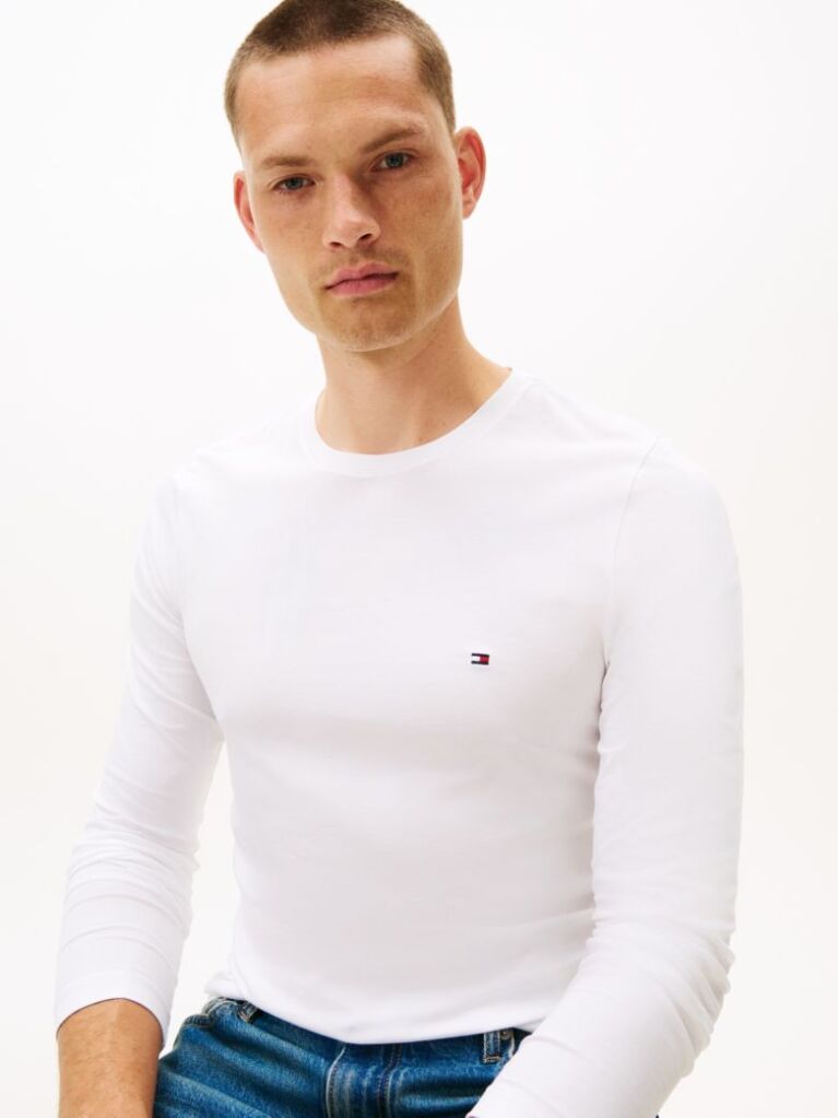 White Extra Slim Fit Long Sleeve T-Shirt  Men