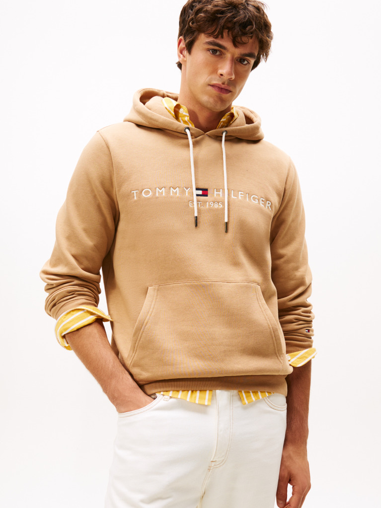 Brown Flex Logo Hoody  Men