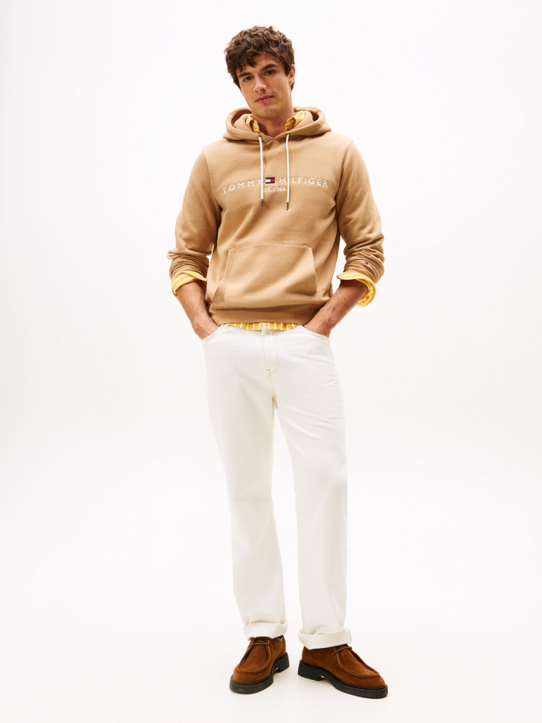 Brown Flex Logo Hoody  Men