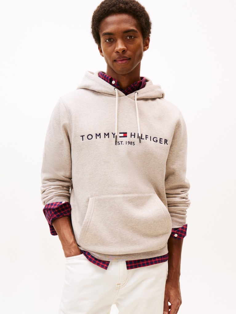 Beige Flex Logo Hoody  Men