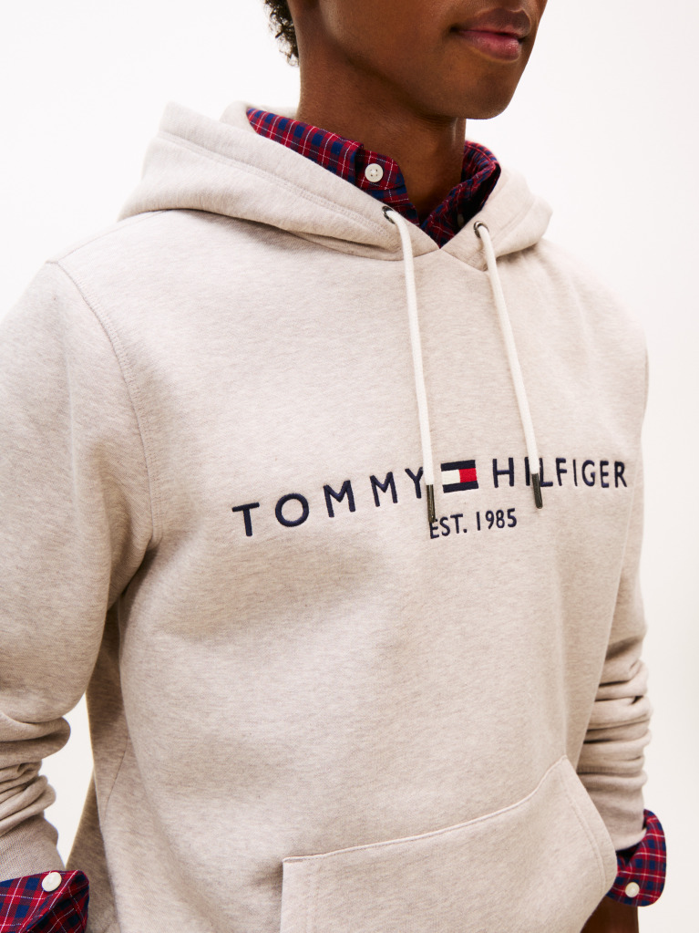 Beige Flex Logo Hoody  Men