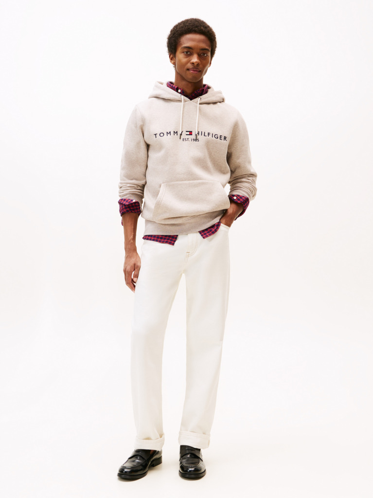Beige Flex Logo Hoody  Men