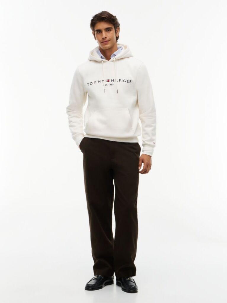 Μπεζ Flex Hoody Με Λογότυπο  Άνδρες